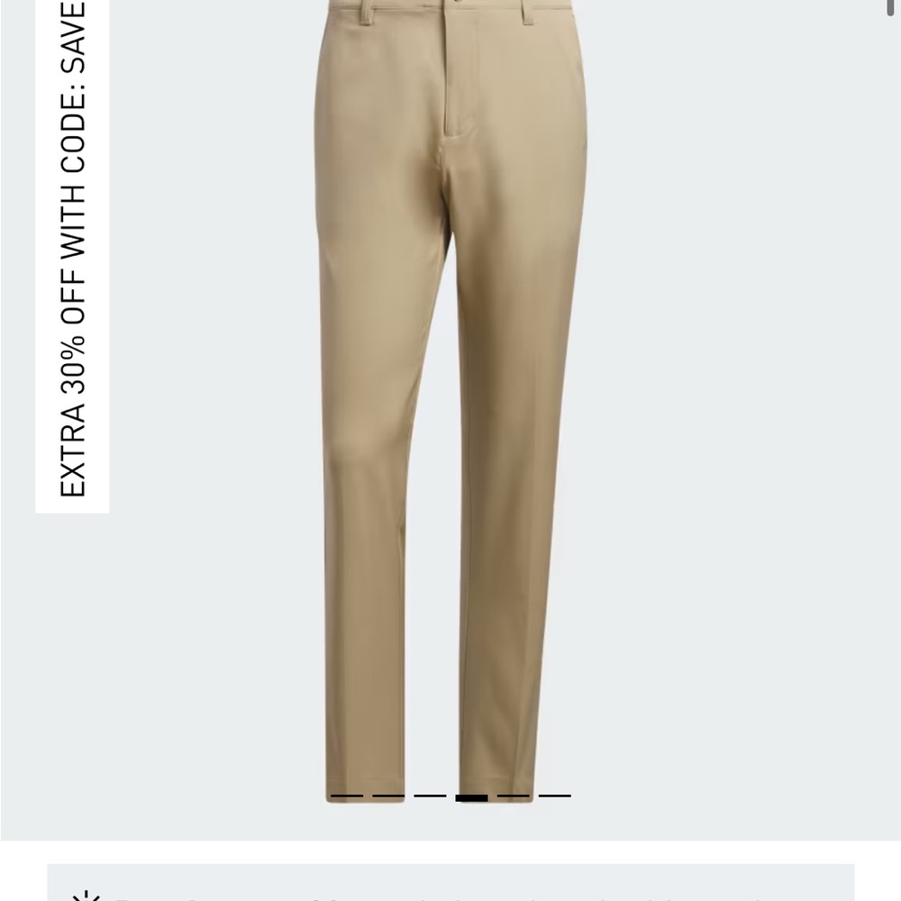 Adidas Tan Golf Pant waist 34 length 32
